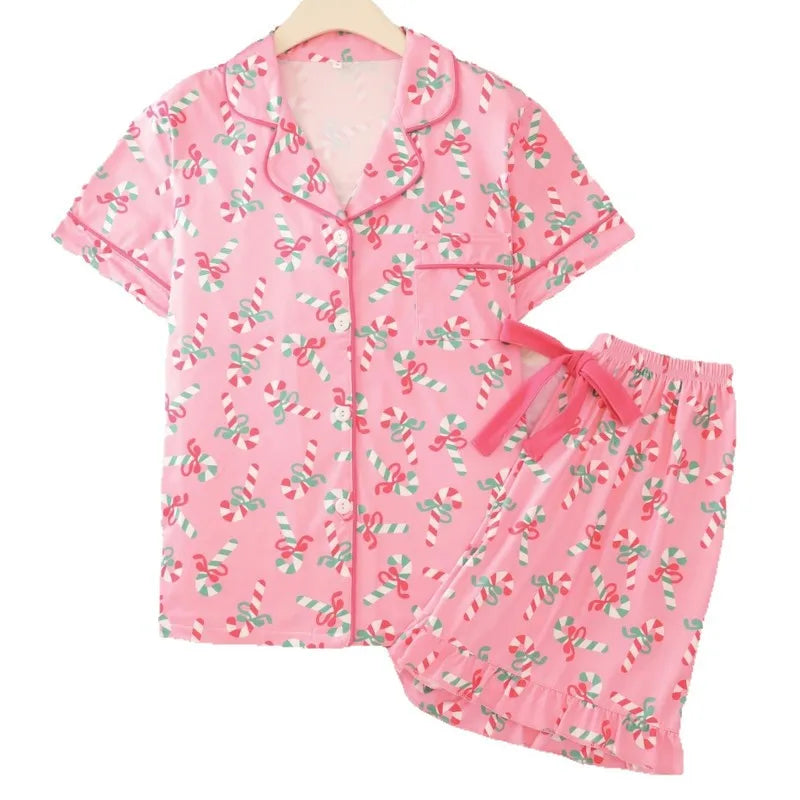 Pijama Corto Navideño para Ella - Bastones de Caramelo