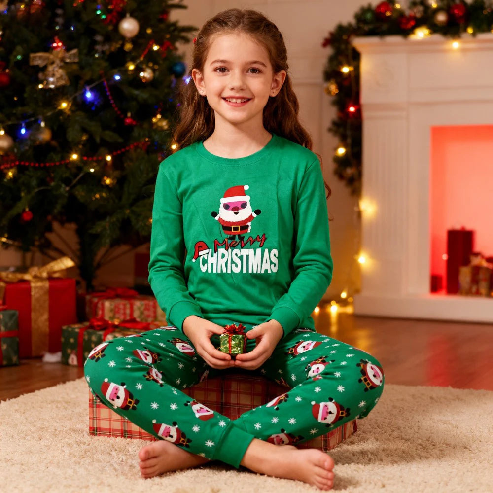 Pijama Navideño Infantil de Algodón - Papá Noel