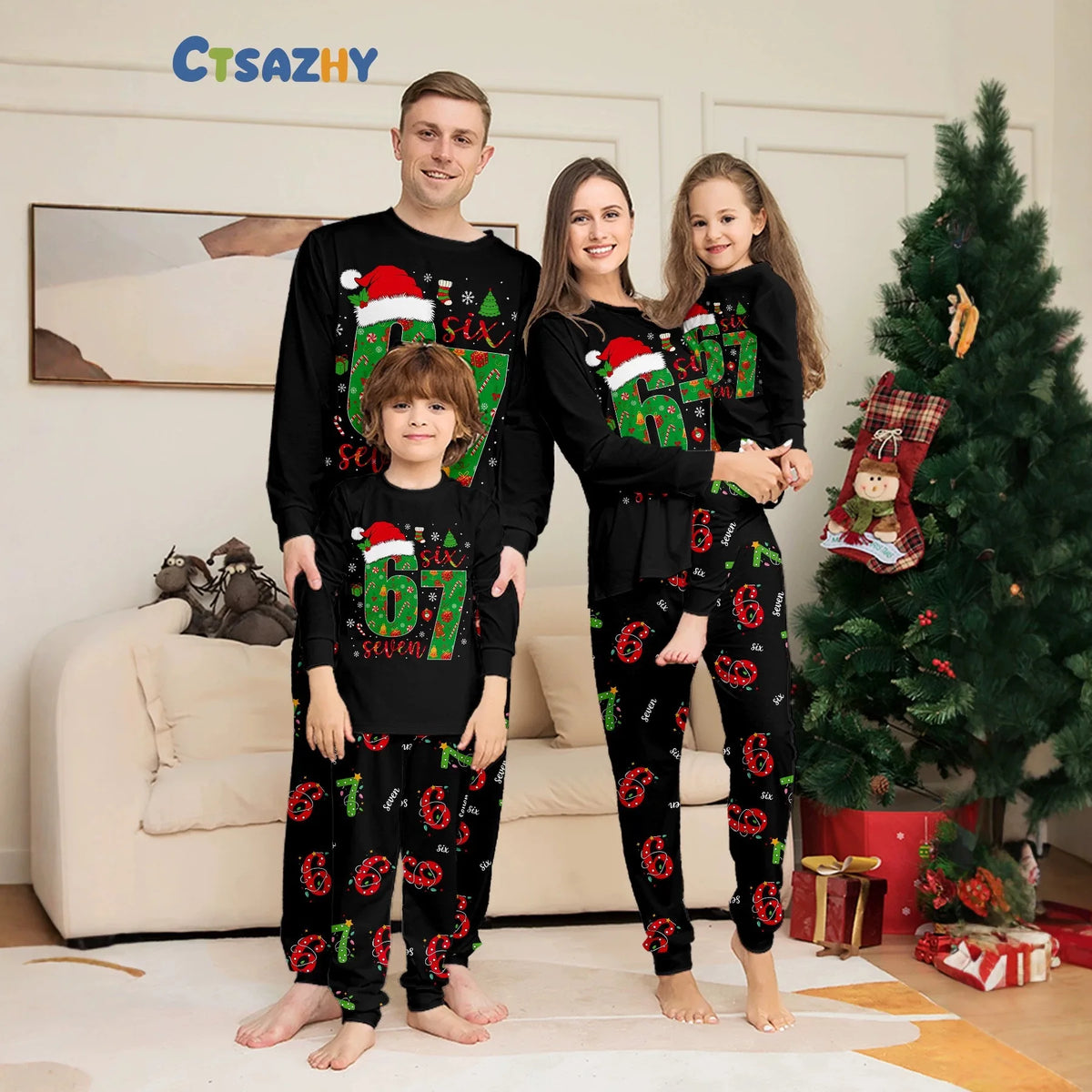 Pijama Navideño Familiar a Juego con Mascota - Jengibre