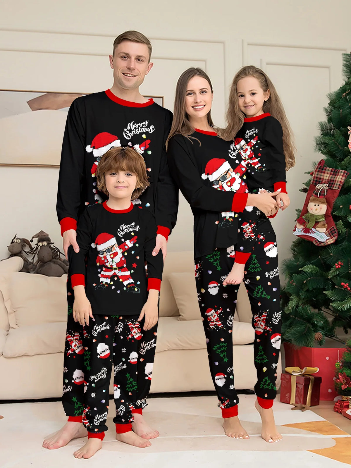 Pijama Navideño Familiar a Juego con Mascota - Jengibre