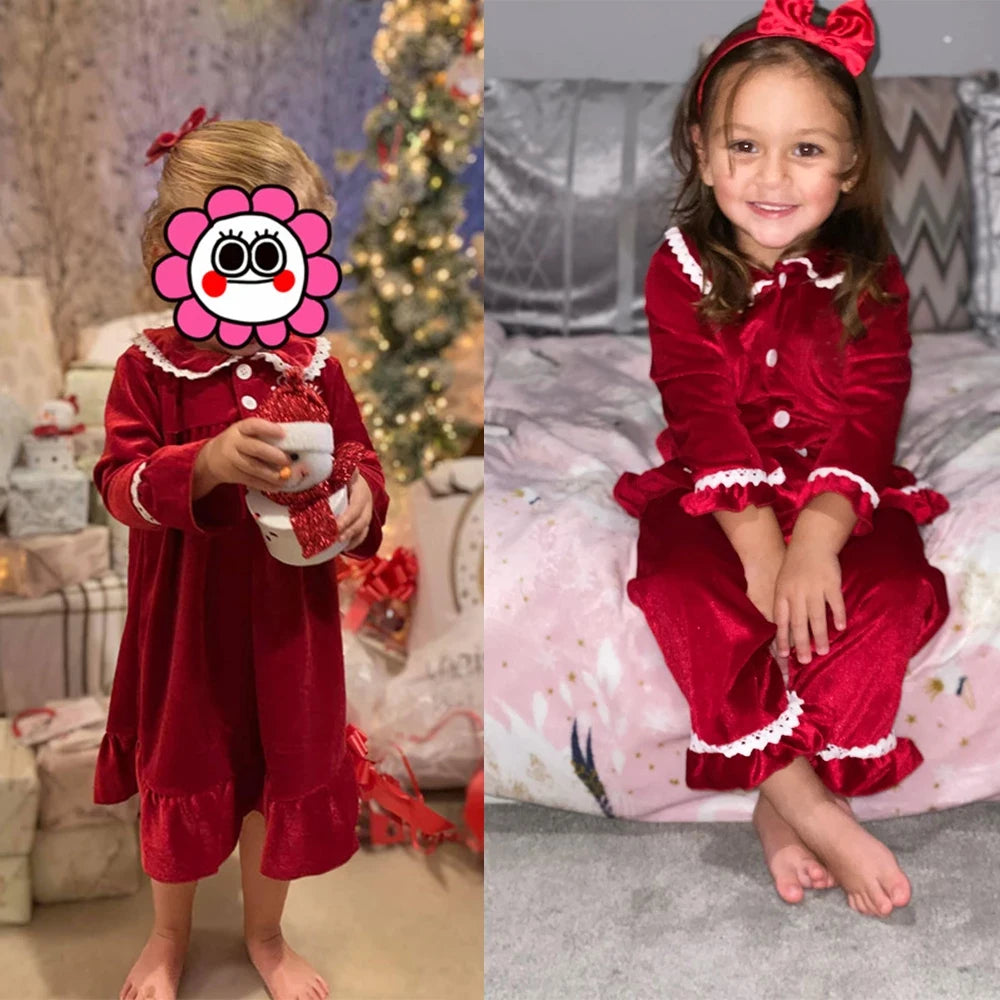 Pijama Navideño de Terciopelo para Niños