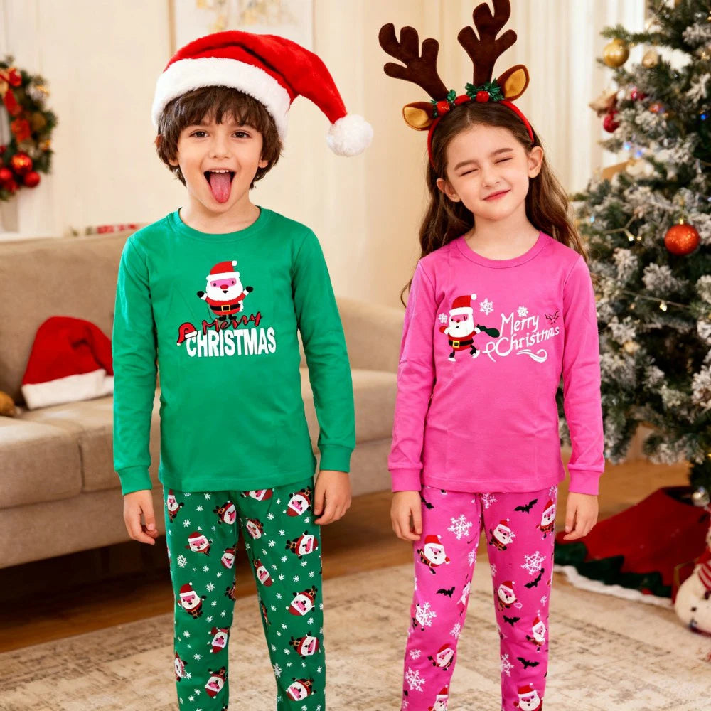 Pijama Navideño Infantil de Algodón - Papá Noel