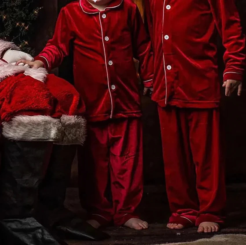 Pijama Navideño de Terciopelo para Niños