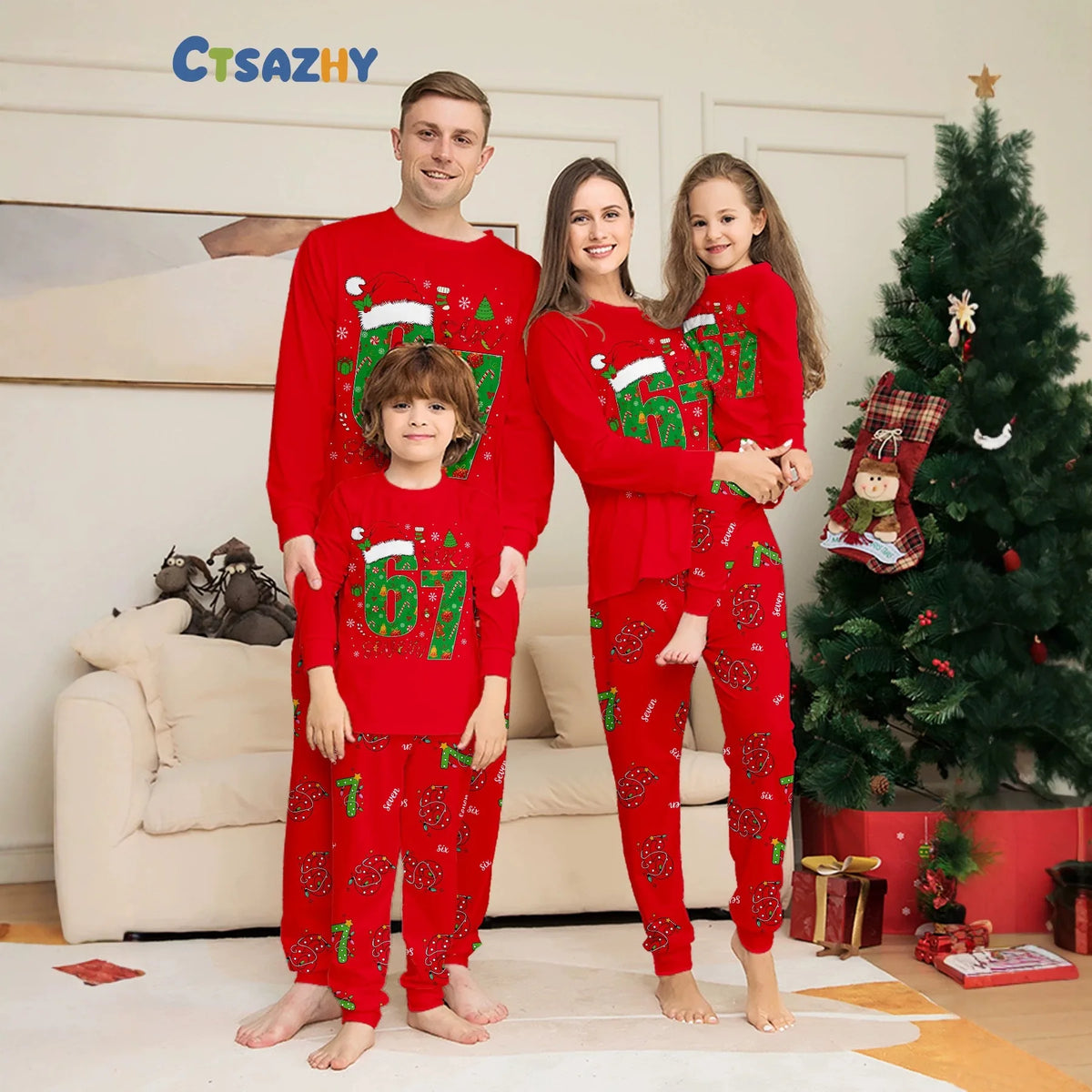 Pijama Navideño Familiar a Juego con Mascota - Jengibre