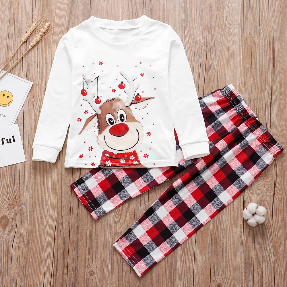 Pijama Navideño Familiar a Juego con Mascota - Reno