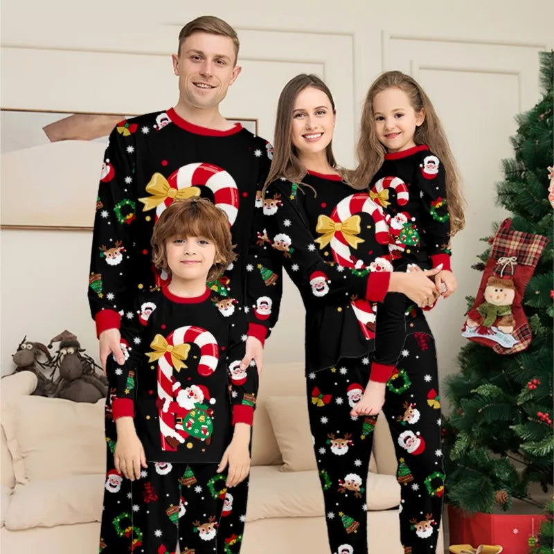 Pijama Navideño Familiar a Juego - Bastones de Caramelo