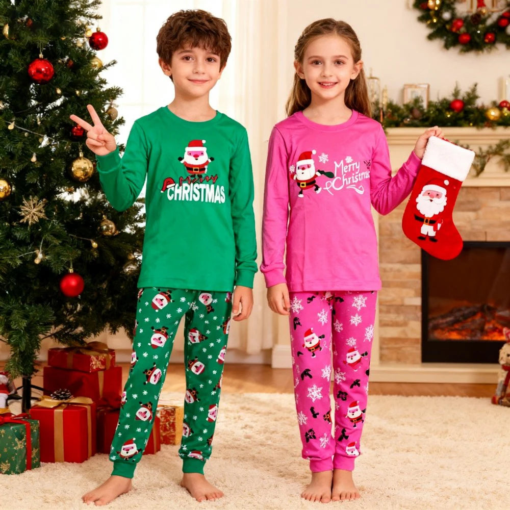 Pijama Navideño Infantil de Algodón - Papá Noel