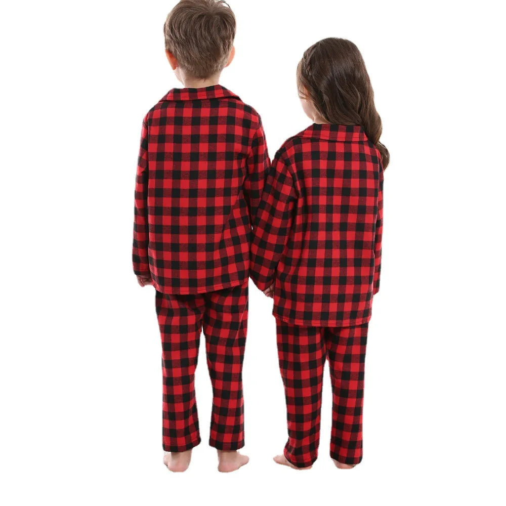 Pijama Navideño para Niños - Cuadros Rojos